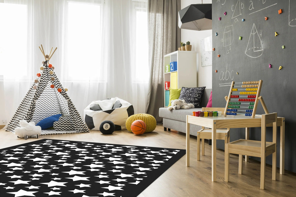 Alfombra Estrellas Negra freeshipping - Home and Living