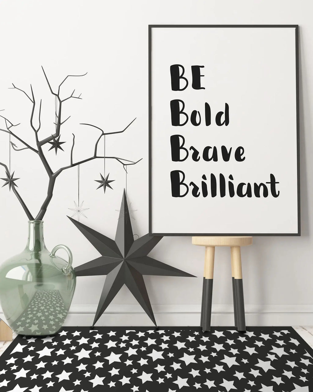 Alfombra Estrellas Negra freeshipping - Home and Living