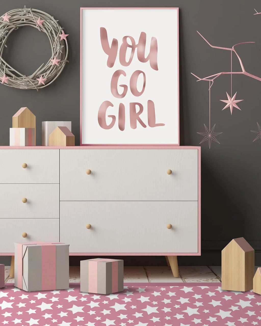 Alfombra Estrellas Rosa freeshipping - Home and Living