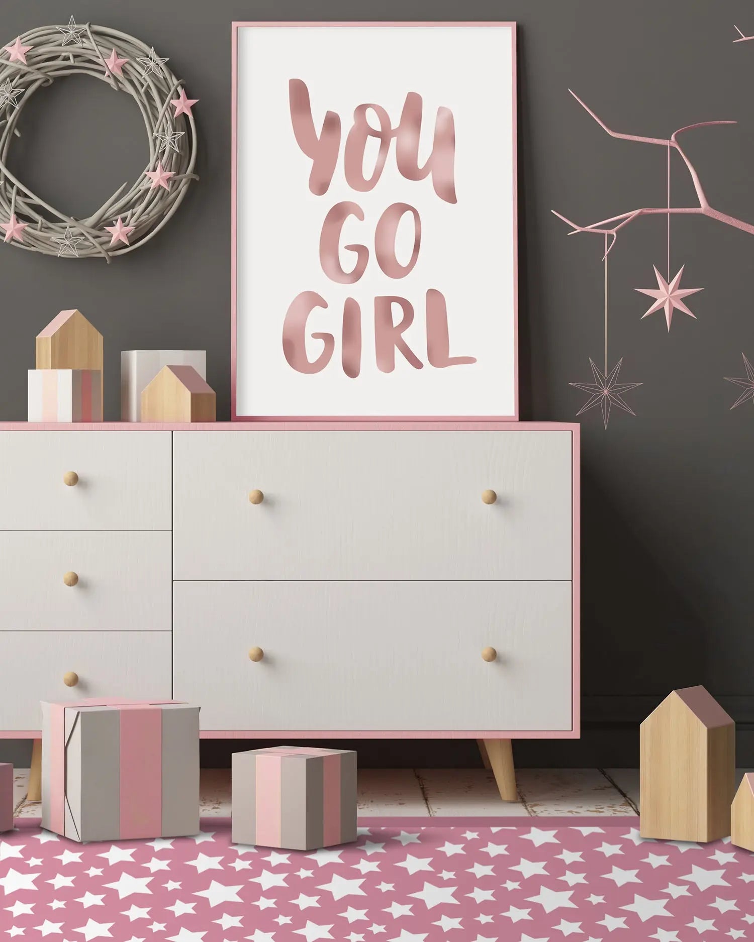 Alfombra Estrellas Rosa freeshipping - Home and Living