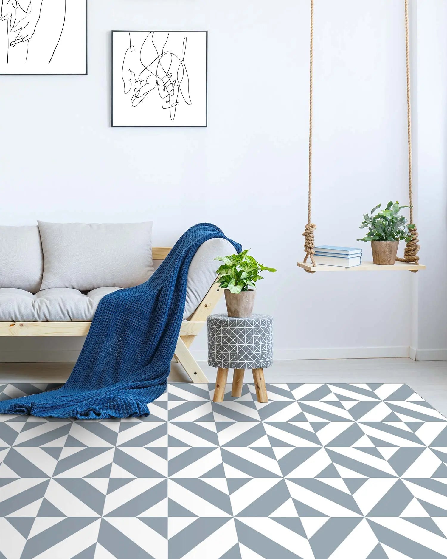 Alfombra Geometría Azul freeshipping - Home and Living