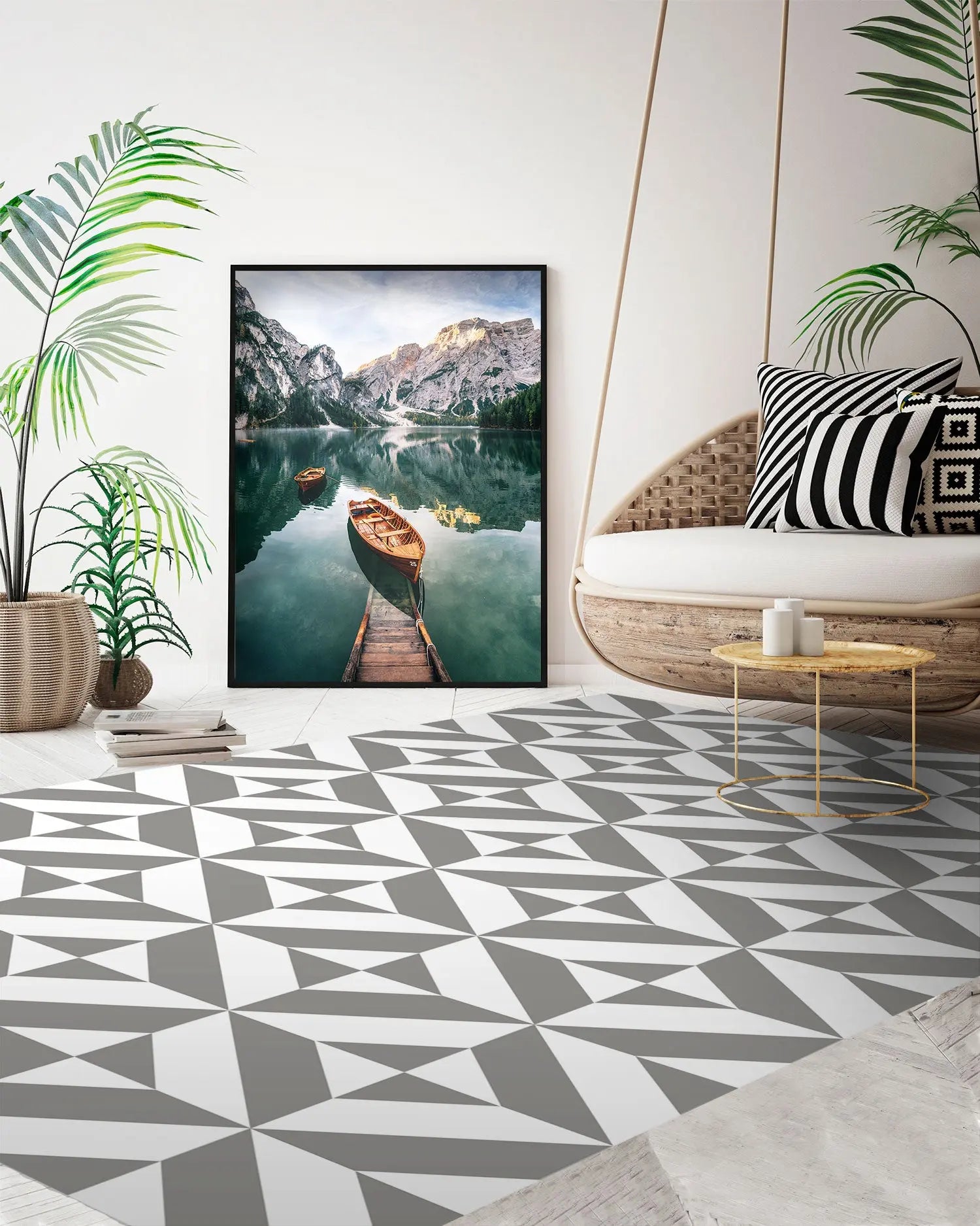 Alfombra Geometría Gris freeshipping - Home and Living