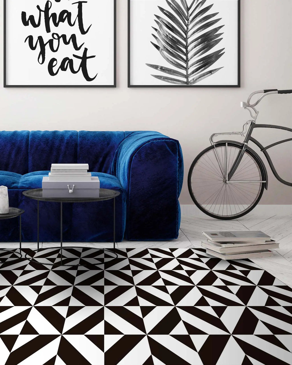 Alfombra Geometría Negra freeshipping - Home and Living