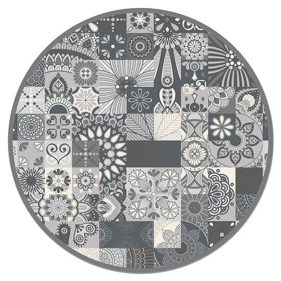 Alfombra Gris Hidráulico Redonda Home & Living