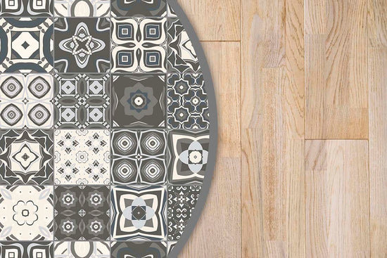 Alfombra Gris Hidráulico Redonda Home & Living