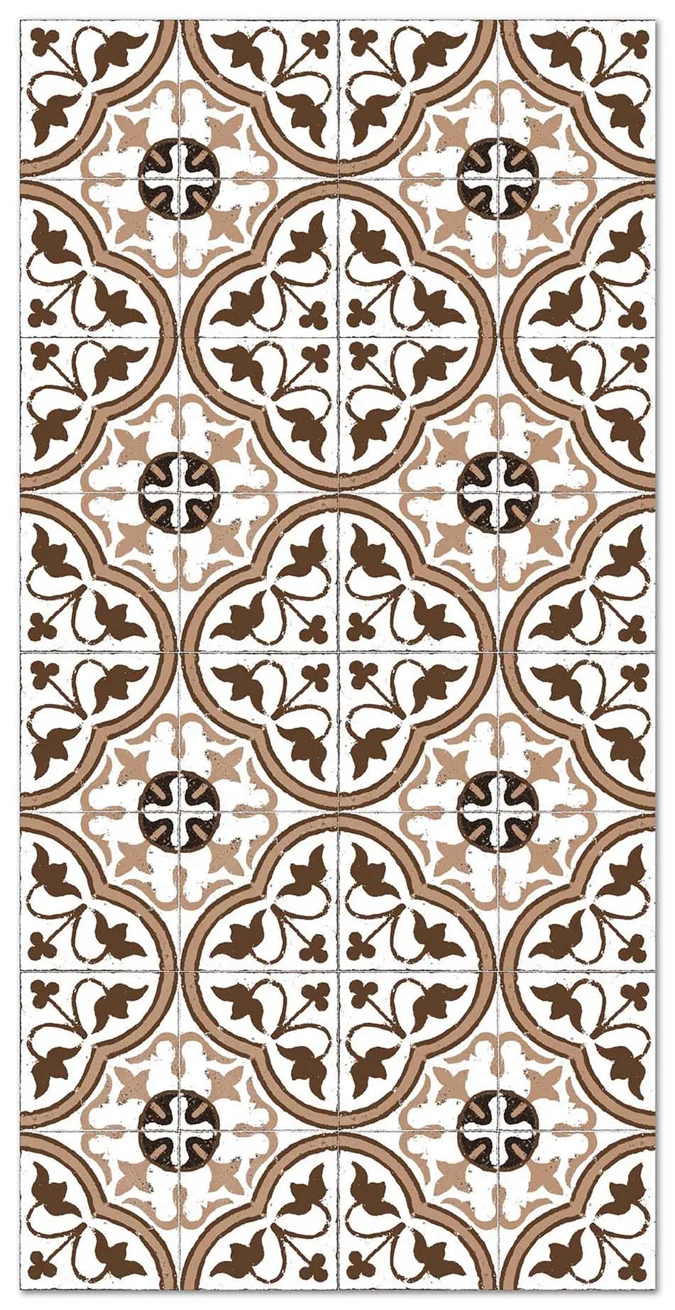 Alfombra Hidráulica Flor Marrón Home & Living