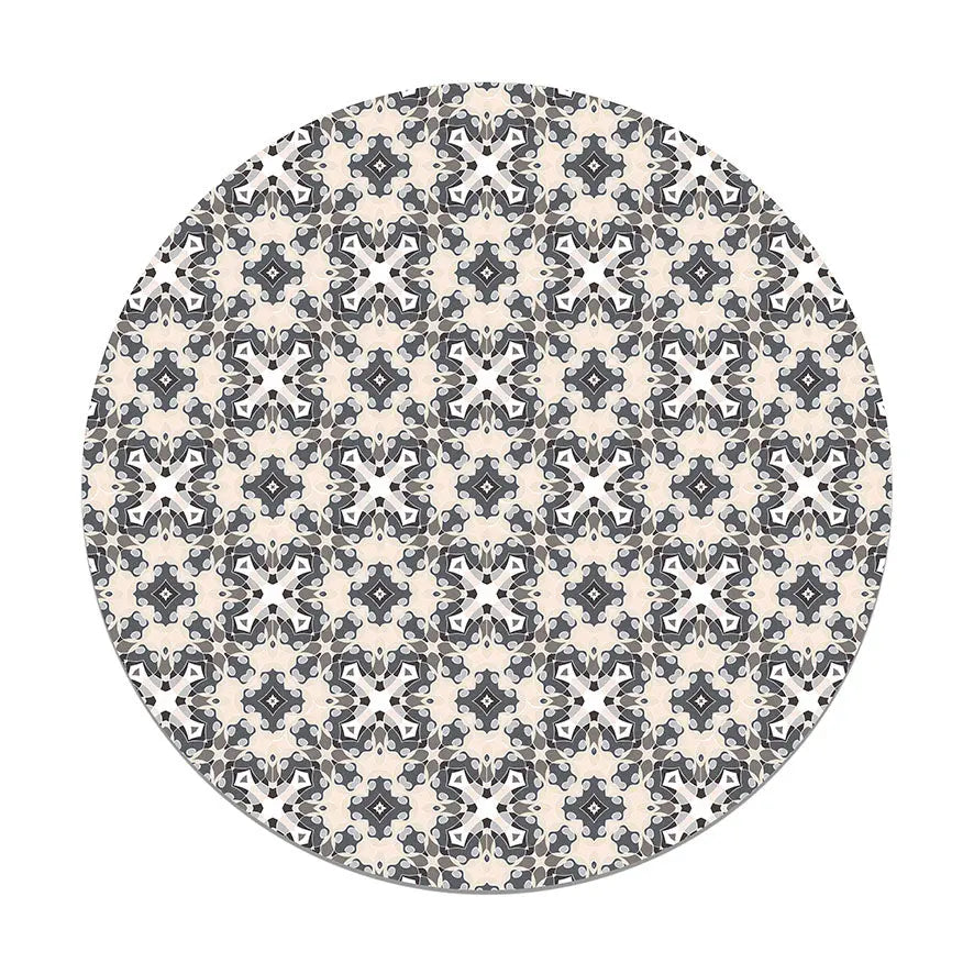 Alfombra Hidráulica Tipo Oriental Gris Redonda freeshipping - Home and Living