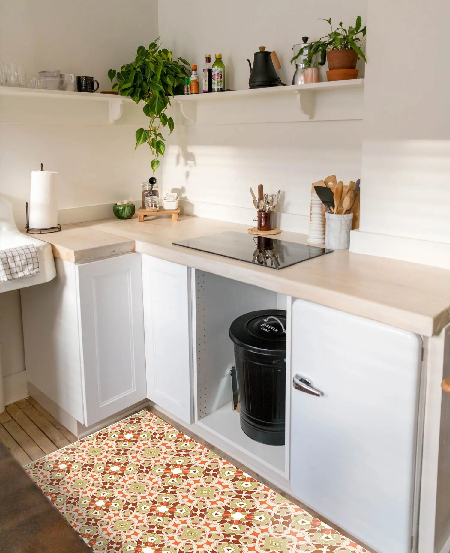 Alfombra Hidráulica Tipo Oriental Naranja freeshipping - Home and Living