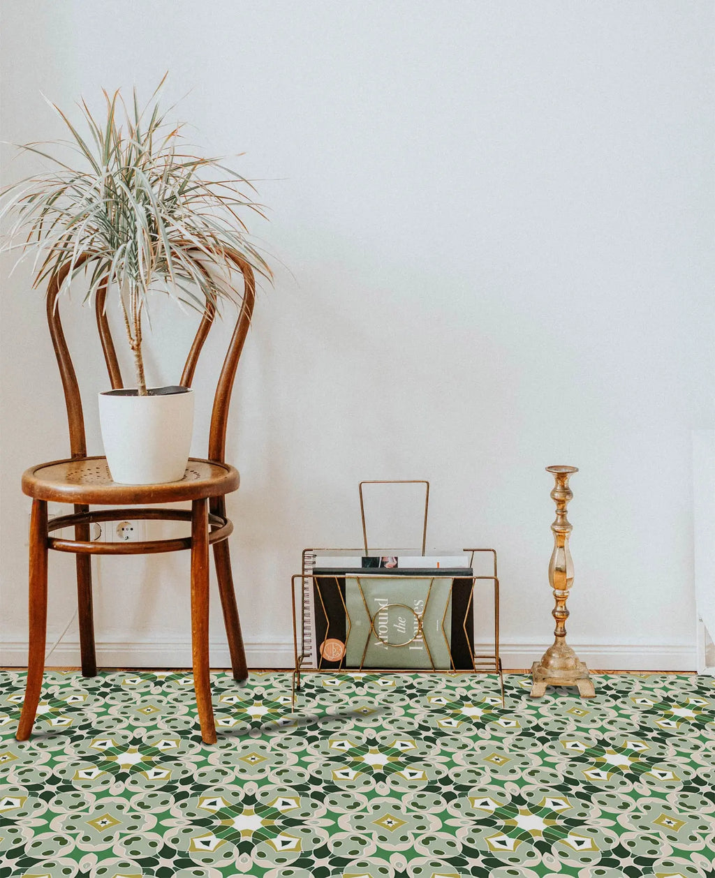 Alfombra Hidráulica Tipo Oriental Verde freeshipping - Home and Living