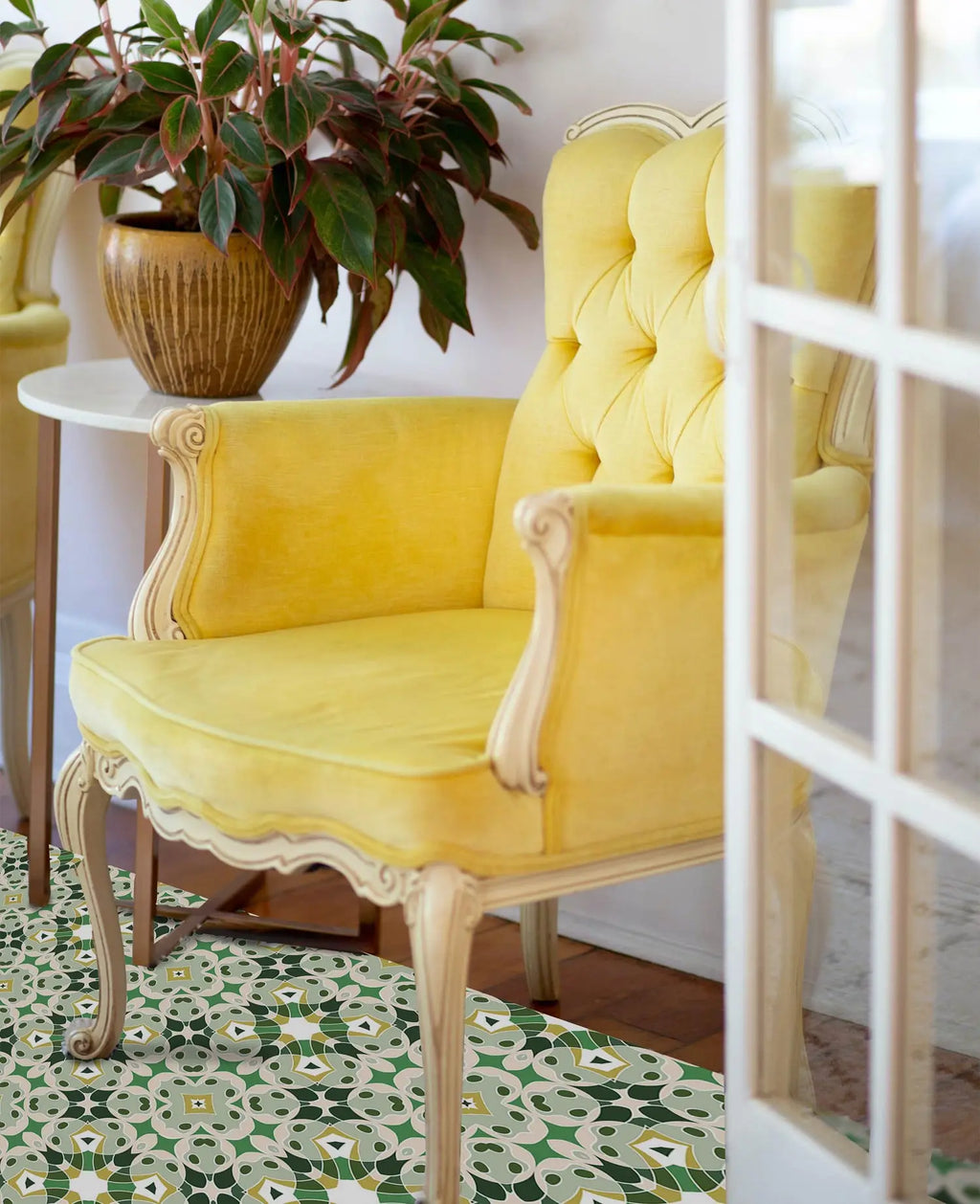 Alfombra Hidráulica Tipo Oriental Verde freeshipping - Home and Living