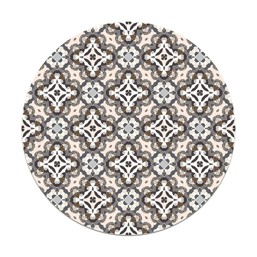 Alfombra Hidráulico Oriental Gris Redonda freeshipping - Home and Living