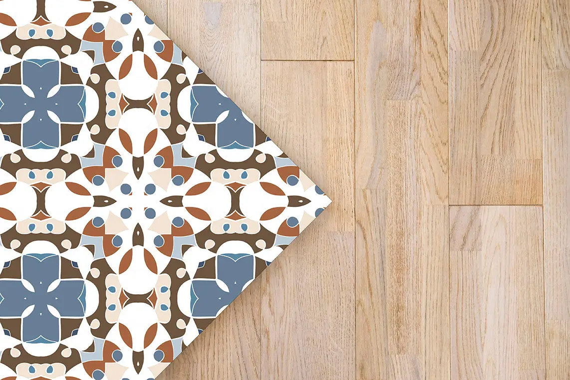 Alfombra Hidráulico Oriental Mosaico Azul freeshipping - Home and Living