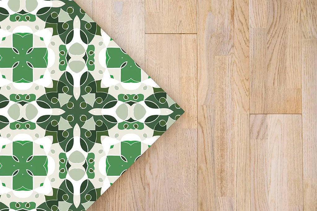 Alfombra Hidráulico Oriental Mosaico Verde freeshipping - Home and Living