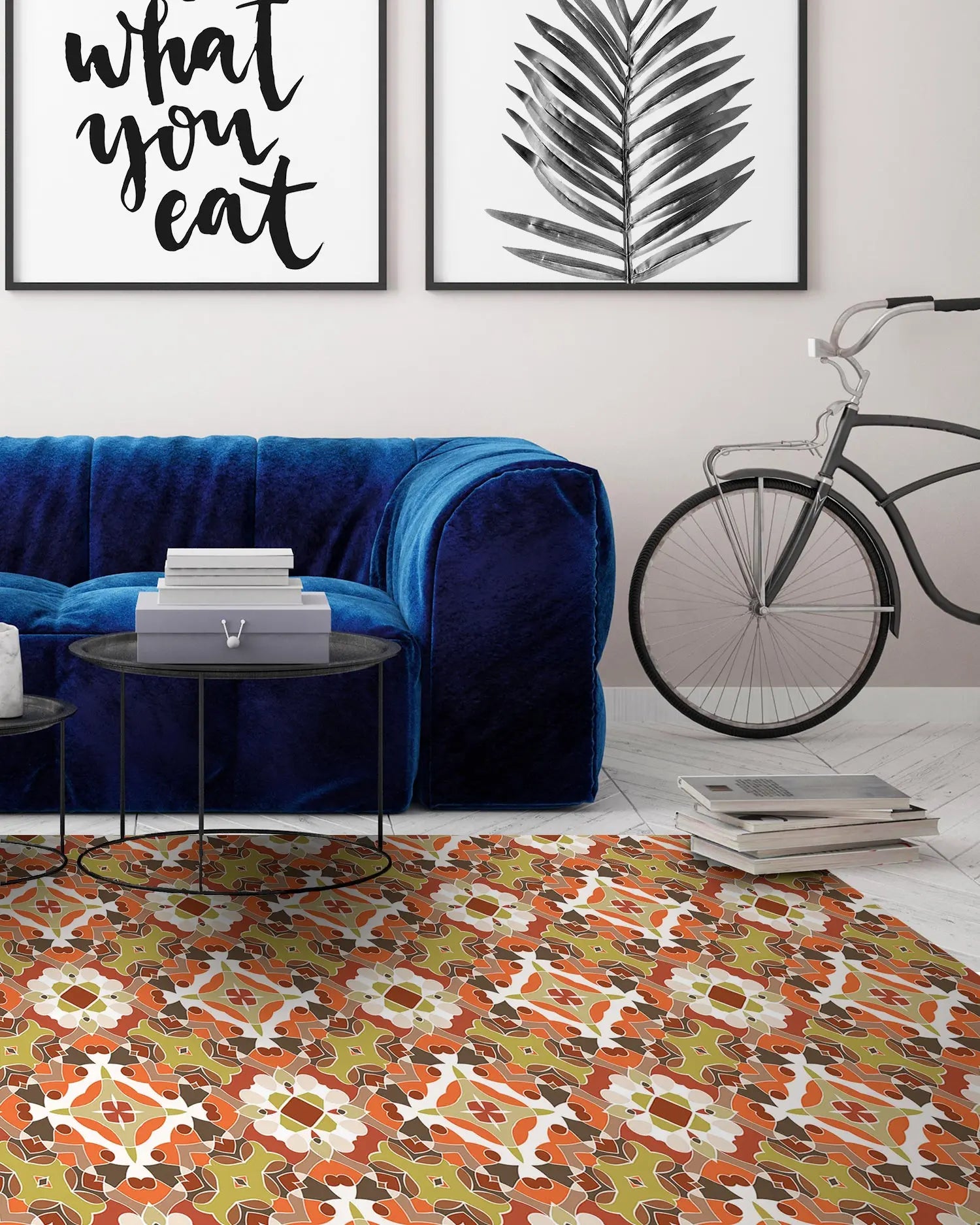 Alfombra Hidráulico Oriental Naranja freeshipping - Home and Living