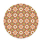 Alfombra Hidráulico Oriental Naranja Redonda freeshipping - Home and Living