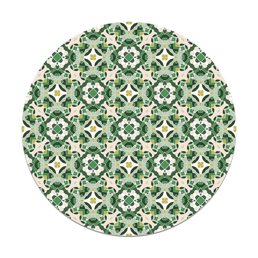 Alfombra Hidráulico Oriental Verde Redonda freeshipping - Home and Living