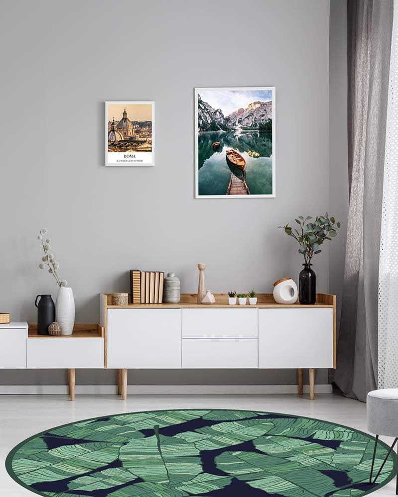 Alfombra Hojas Plátano Redonda Home & Living 