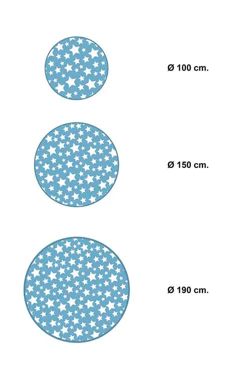 Alfombra Infantil Estrellas Azul Redonda Home & Living 