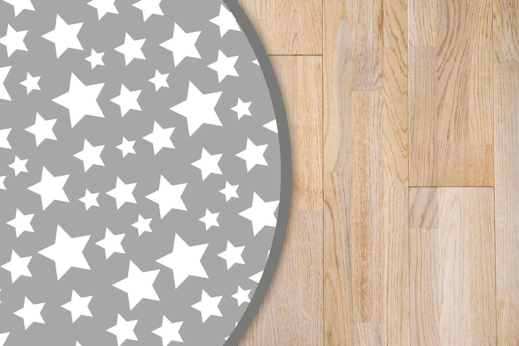 Alfombra Infantil Estrellas Gris Redonda freeshipping - Home and Living