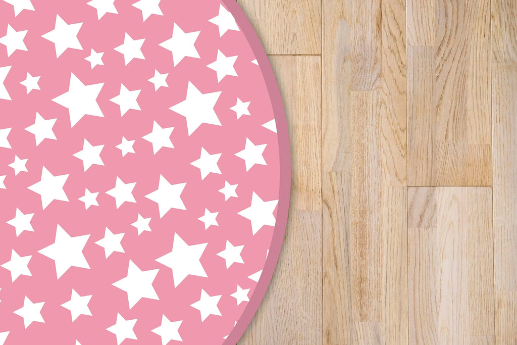 Alfombra Infantil Estrellas Rosa Redonda freeshipping - Home and Living