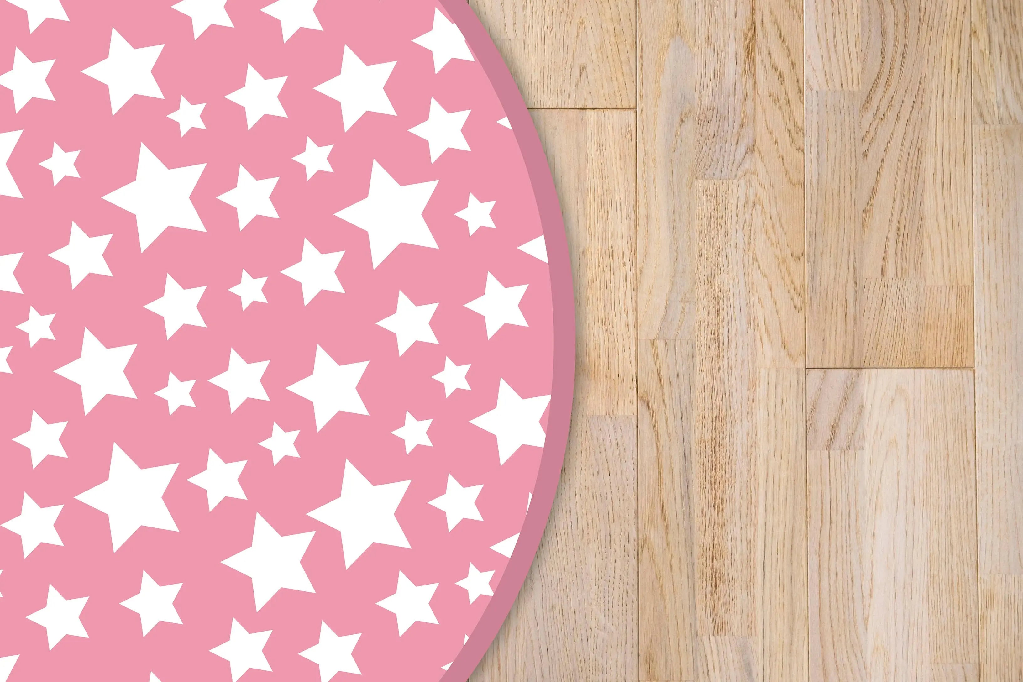 Alfombra Infantil Estrellas Rosa Redonda freeshipping - Home and Living