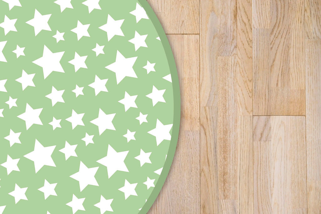 Alfombra Infantil Estrellas Verde Redonda freeshipping - Home and Living
