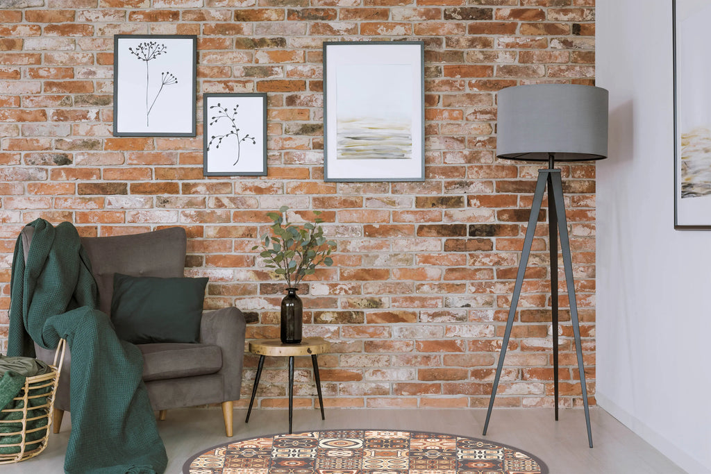 Alfombra Multicolor Baldosa Hidráulica Redonda freeshipping - Home and Living