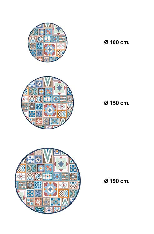 Alfombra Multicolor Estilo Hidráulico Redonda Home & Living 