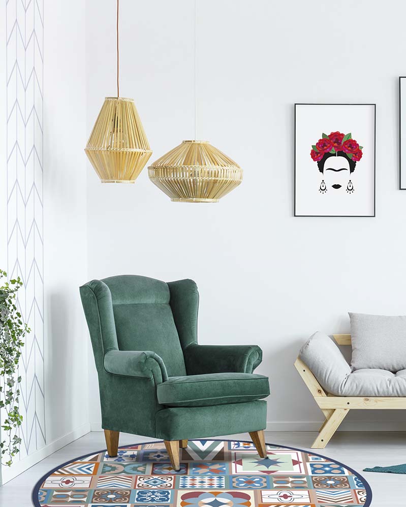 Alfombra Multicolor Hidráulico Redonda Home & Living 