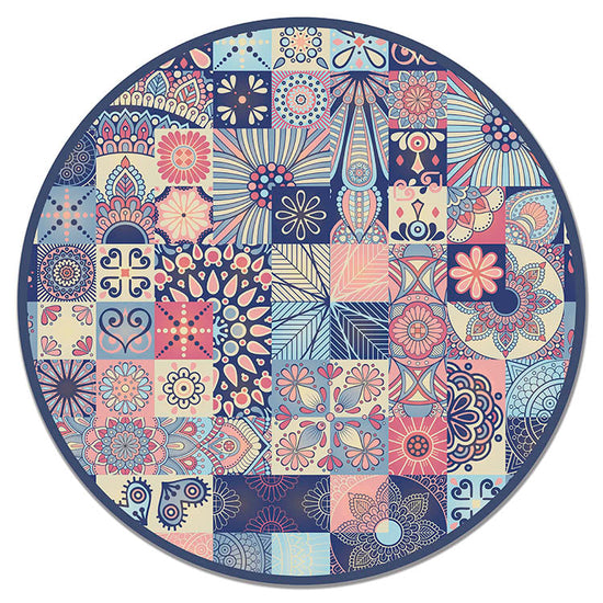 Alfombra Multicolor Hidráulico Redonda Home & Living