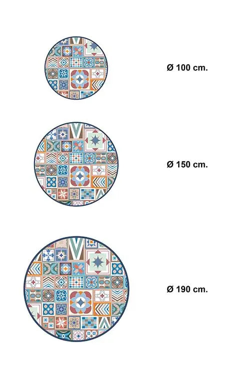 Alfombra Multicolor Hidráulico Redonda Home & Living 