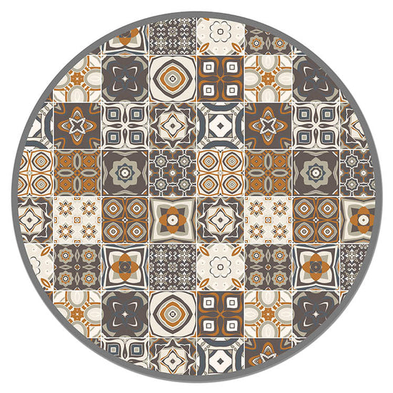 Alfombra Naranja Baldosa Hidráulica Redonda Home & Living
