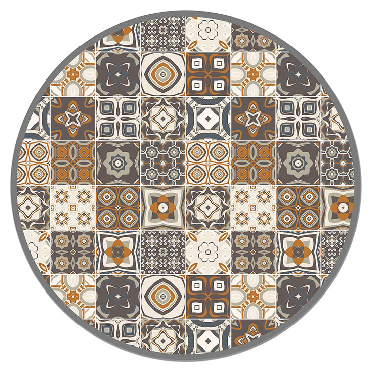 Alfombra Naranja Baldosa Hidráulica Redonda Home & Living 