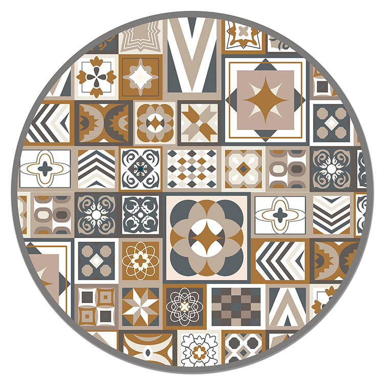 Alfombra Naranja Estilo Hidráulico Redonda Home & Living 