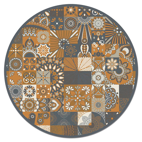 Alfombra Naranja Hidráulico Redonda Home & Living