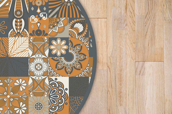 Alfombra Naranja Hidráulico Redonda Home & Living