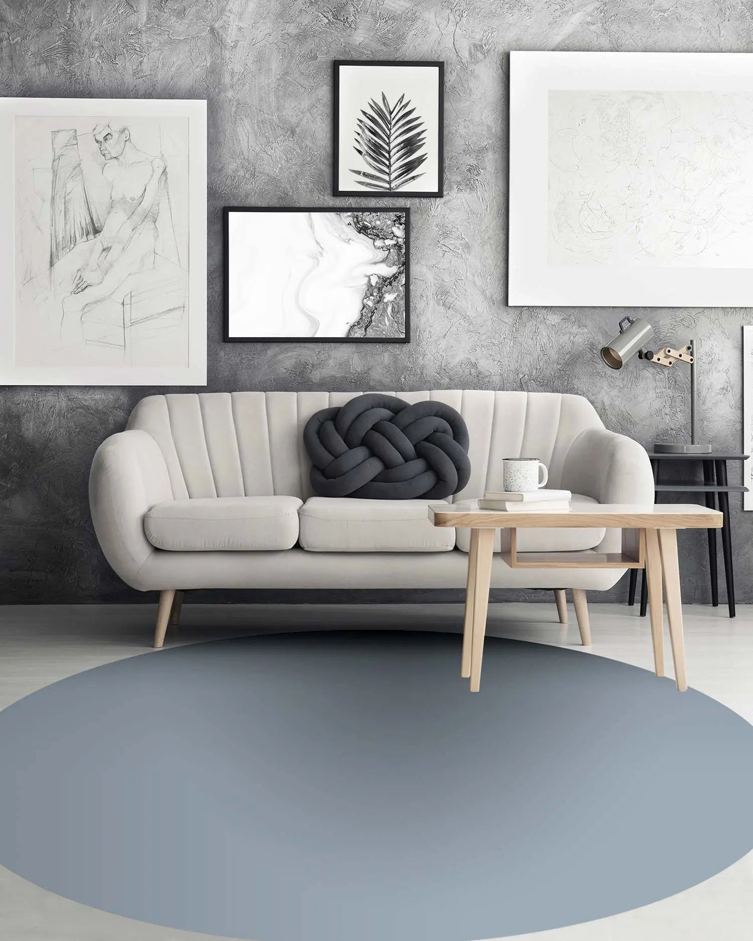 Alfombra Redonda Azul freeshipping - Home and Living