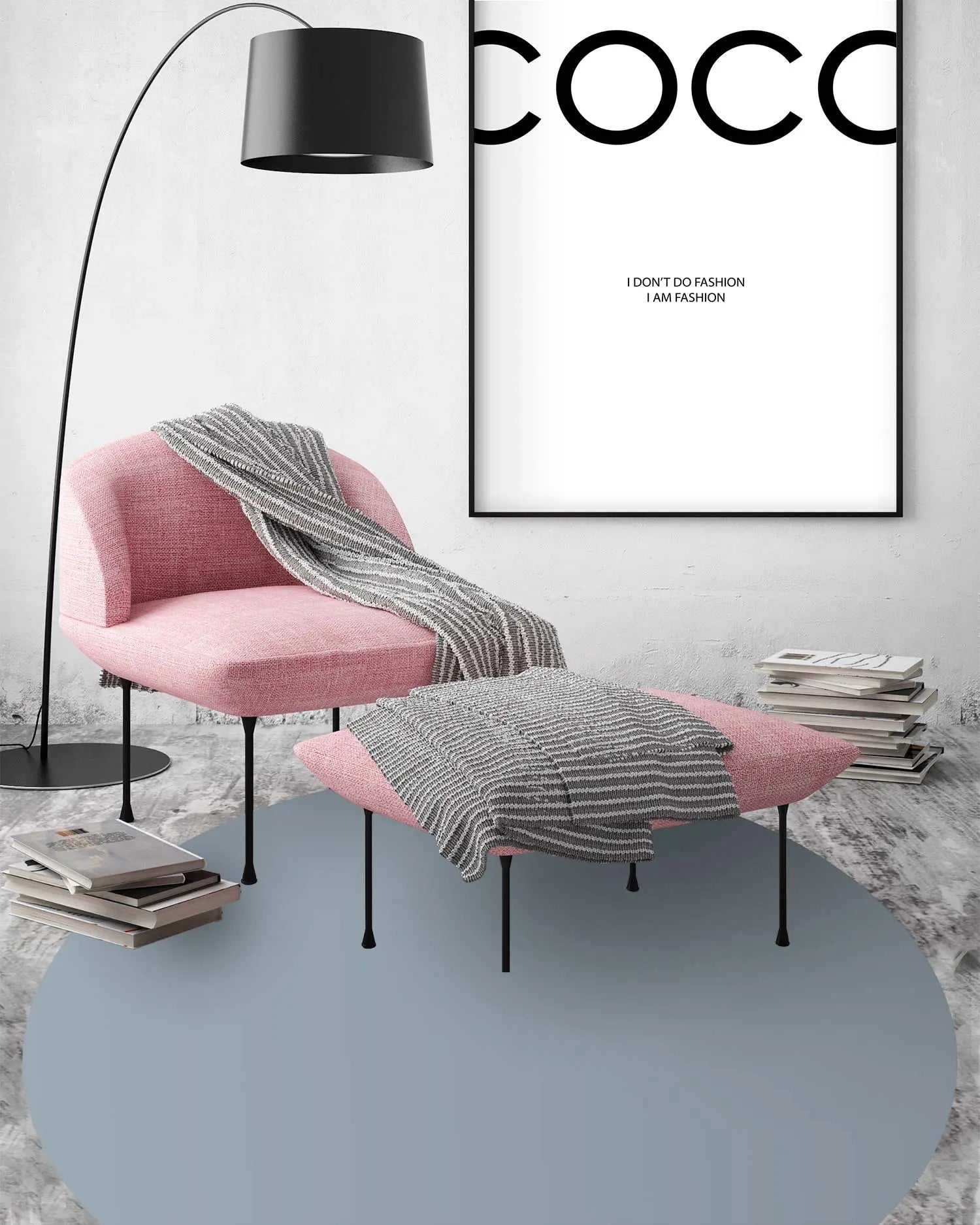 Alfombra Redonda Azul freeshipping - Home and Living