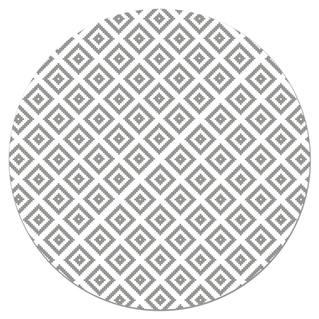 Alfombra Redonda Cuadros Gris freeshipping - Home and Living