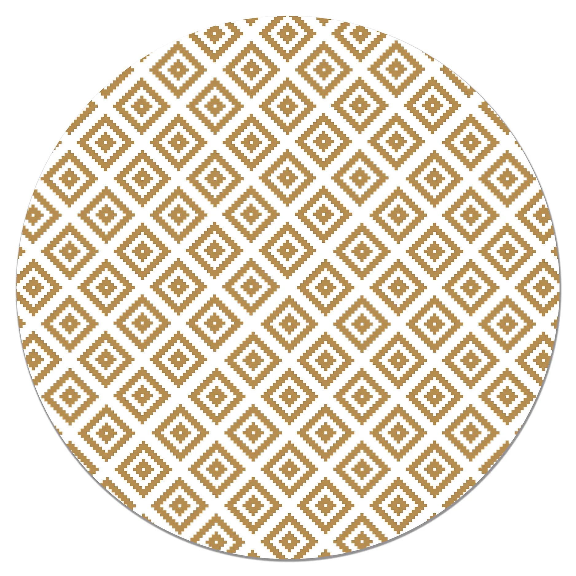 Alfombra Redonda Cuadros Mostaza freeshipping - Home and Living