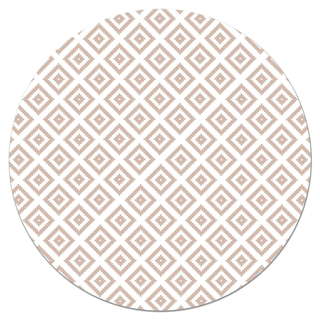 Alfombra Redonda Cuadros Rosa freeshipping - Home and Living