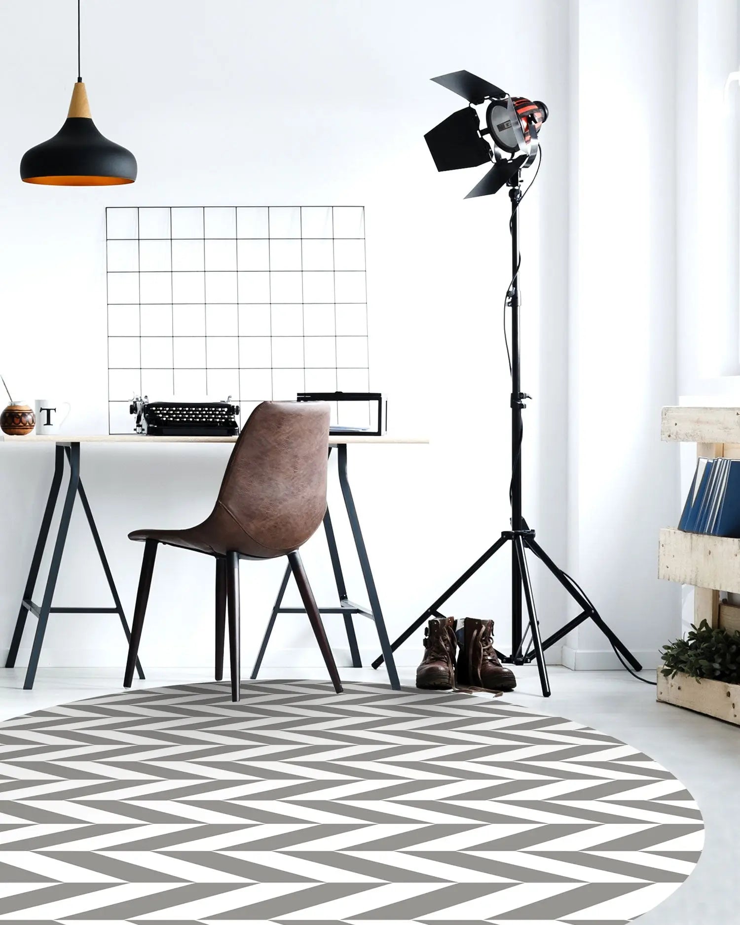 Alfombra Redonda Espigas Gris freeshipping - Home and Living