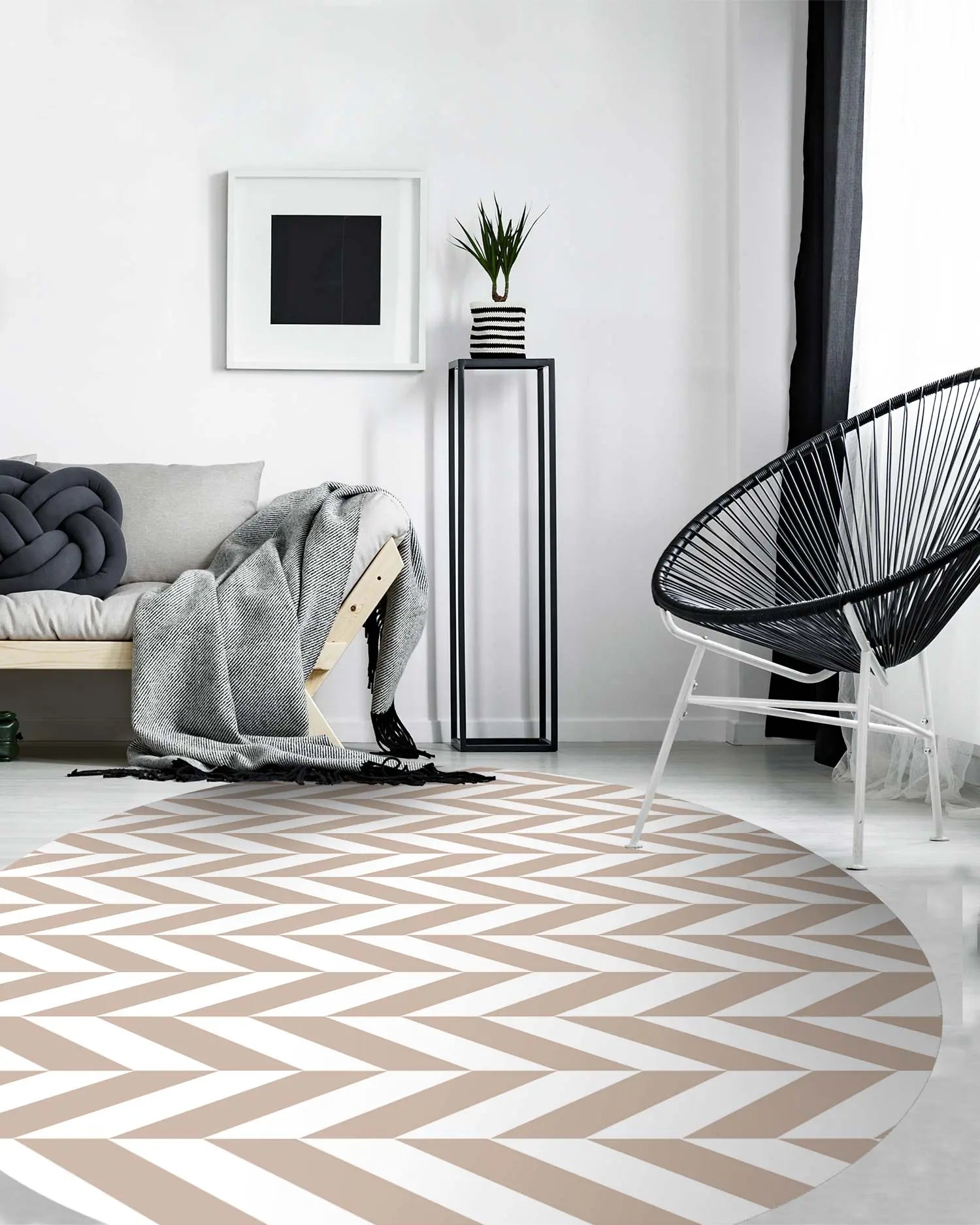 Alfombra Redonda Espigas Rosa freeshipping - Home and Living