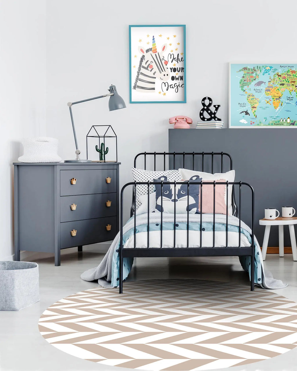 Alfombra Redonda Espigas Rosa freeshipping - Home and Living