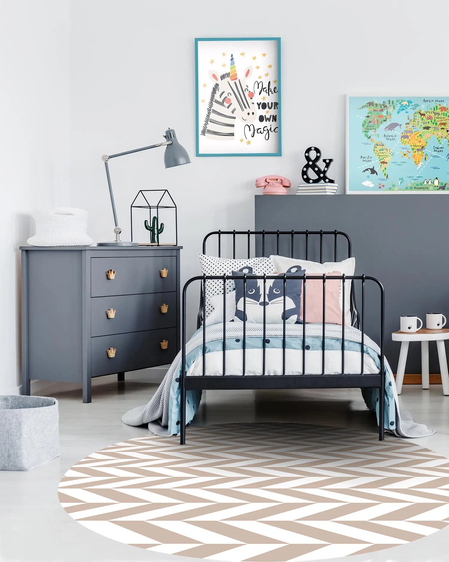 Alfombra Redonda Espigas Rosa freeshipping - Home and Living