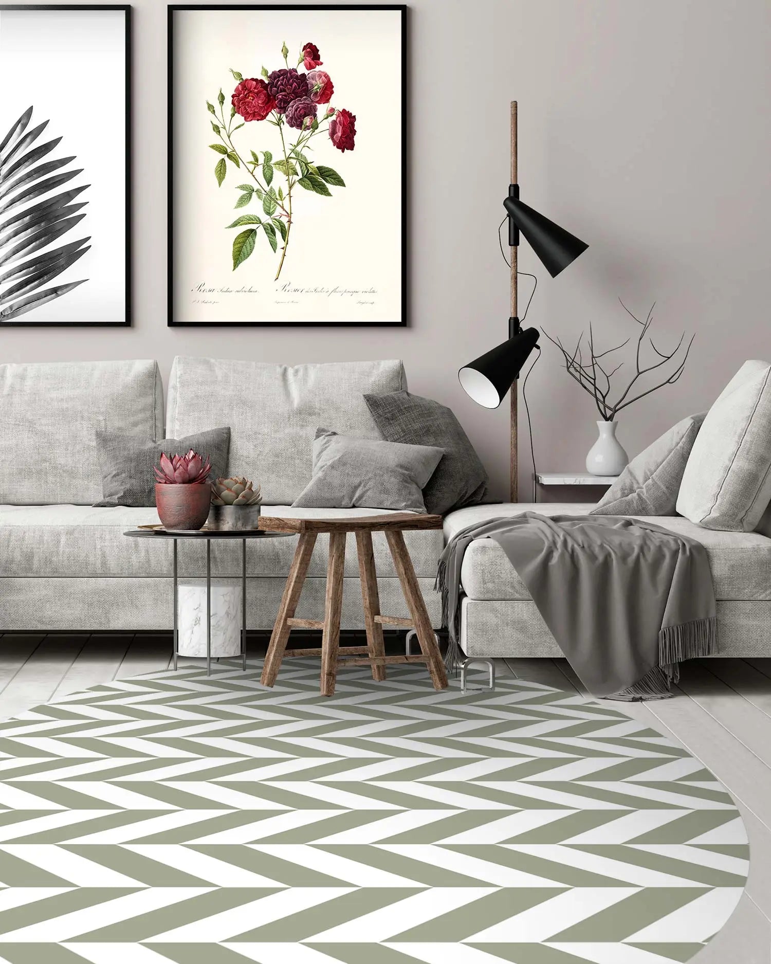 Alfombra Redonda Espigas Verde freeshipping - Home and Living