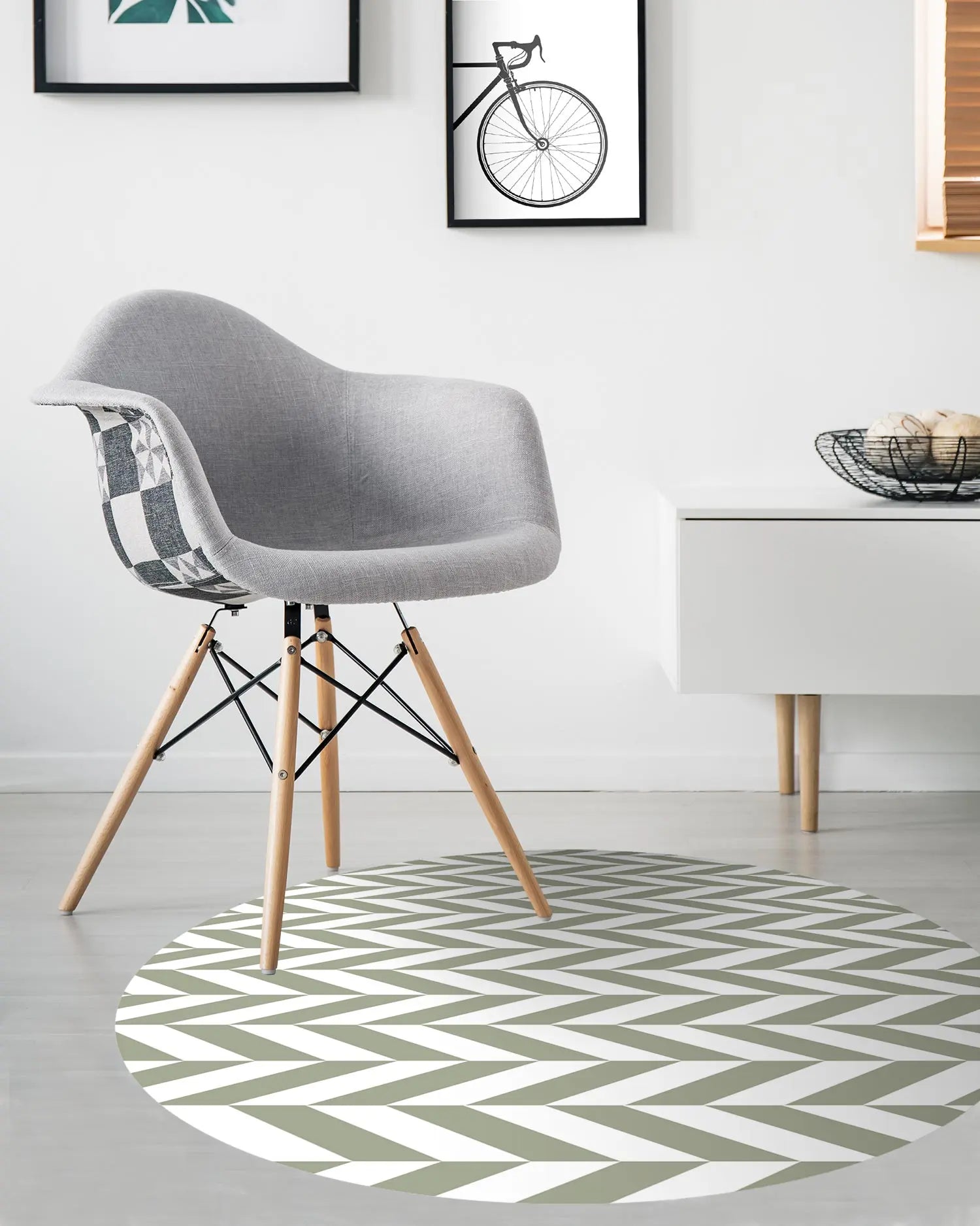 Alfombra Redonda Espigas Verde freeshipping - Home and Living