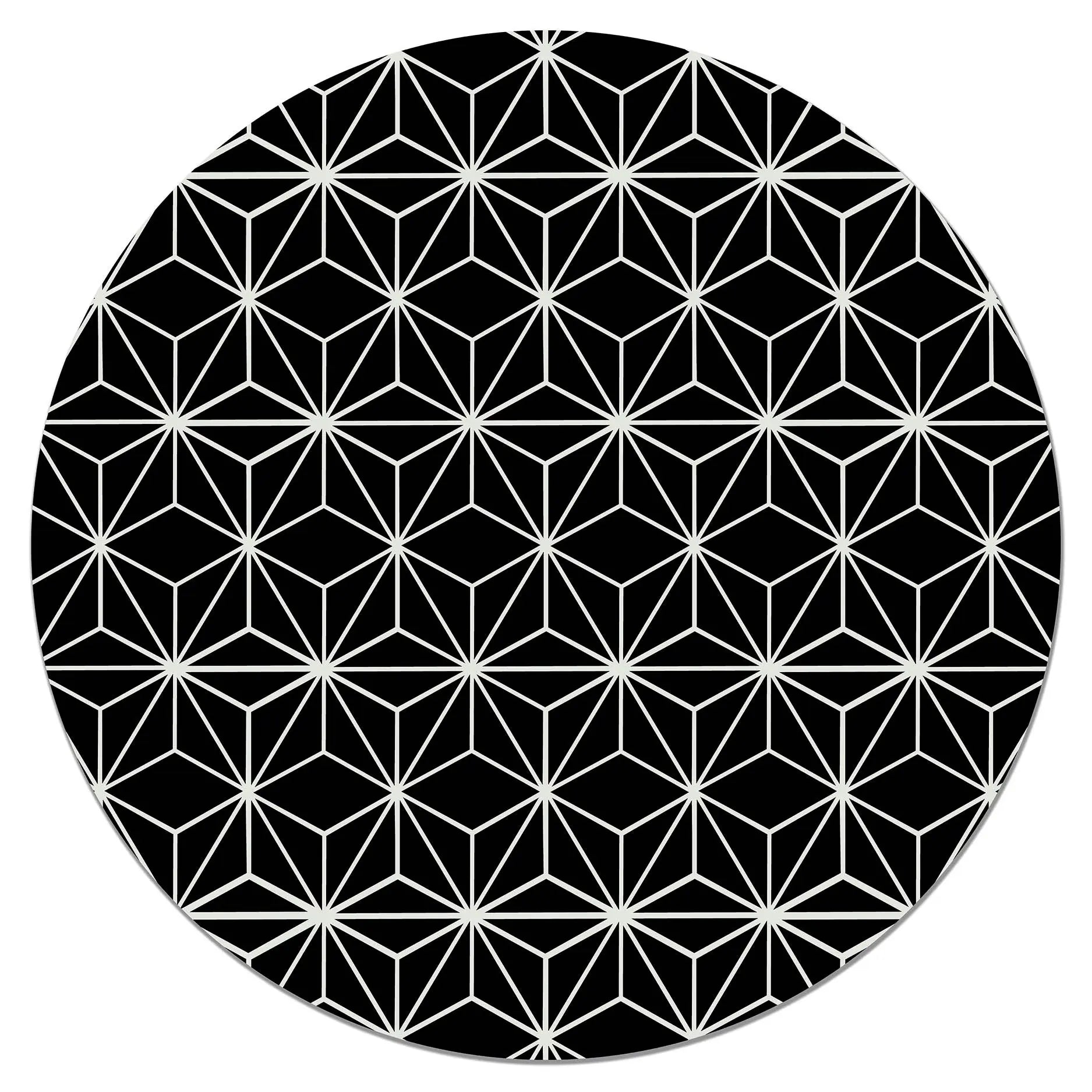 Alfombra Redonda Estrellada Negra freeshipping - Home and Living