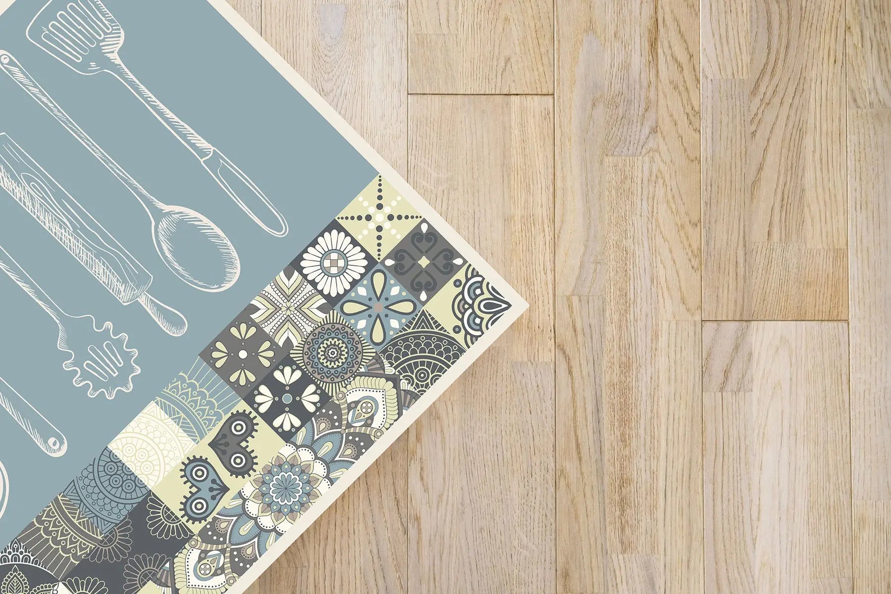 Alfombra Utensilios Cocina Azul freeshipping - Home and Living