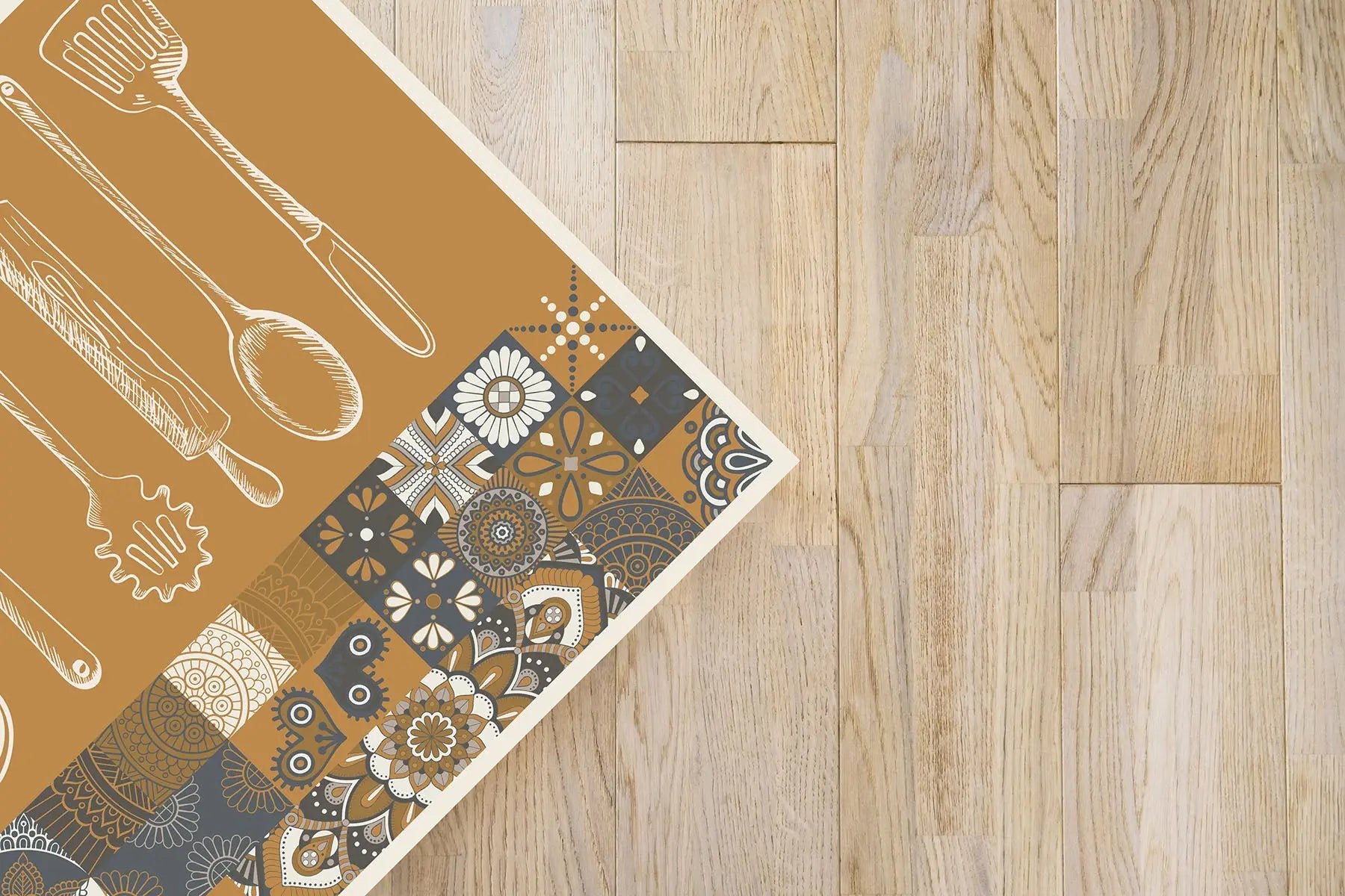 Alfombra Utensilios Cocina Naranja freeshipping - Home and Living